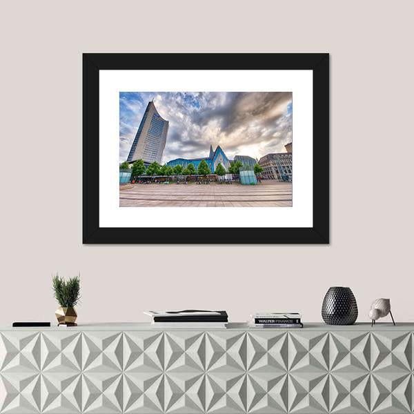 Tourists In Augustusplatz Canvas Wall Art-1 Piece-Framed Print-20" x 16"-Tiaracle
