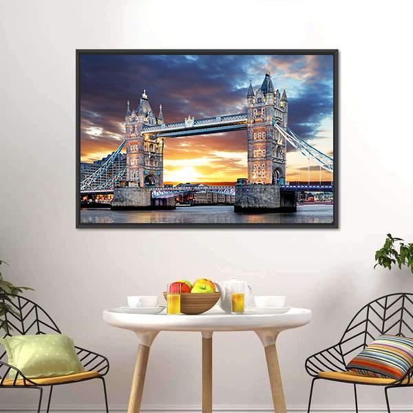 Tower Bridge UK Canvas Wall Art-5 Horizontal-Gallery Wrap-22" x 12"-Tiaracle