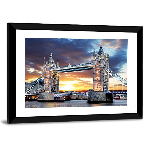Tower Bridge UK Canvas Wall Art-5 Horizontal-Gallery Wrap-22" x 12"-Tiaracle