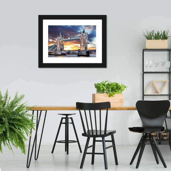 Tower Bridge UK Canvas Wall Art-5 Horizontal-Gallery Wrap-22" x 12"-Tiaracle