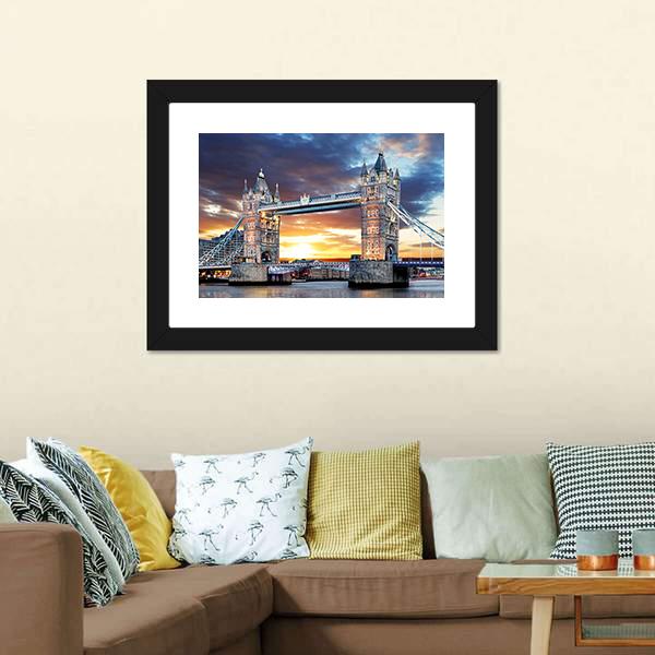 Tower Bridge UK Canvas Wall Art-5 Horizontal-Gallery Wrap-22" x 12"-Tiaracle