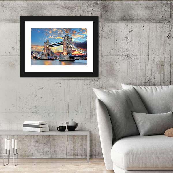 Tower Bridge in London UK Canvas Wall Art-5 Horizontal-Gallery Wrap-22" x 12"-Tiaracle