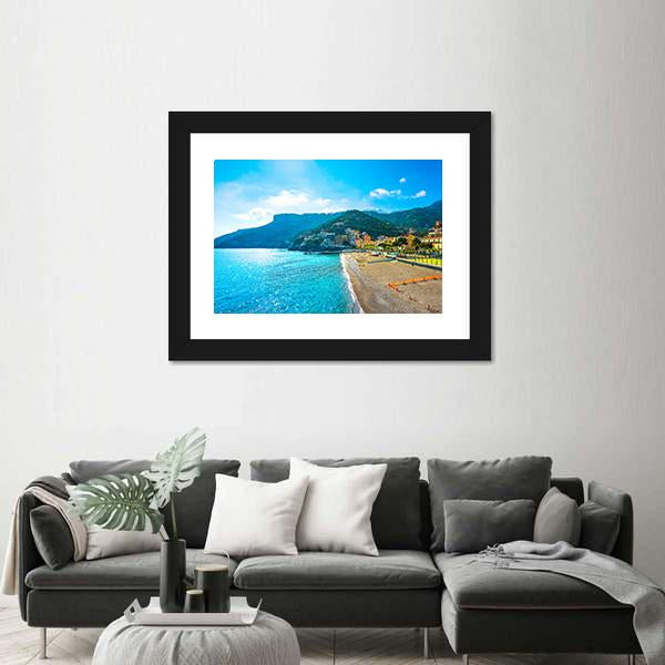 Town In Amalfi Coast Canvas Wall Art-3 Horizontal-Gallery Wrap-25&quot; x 16&quot;-Tiaracle