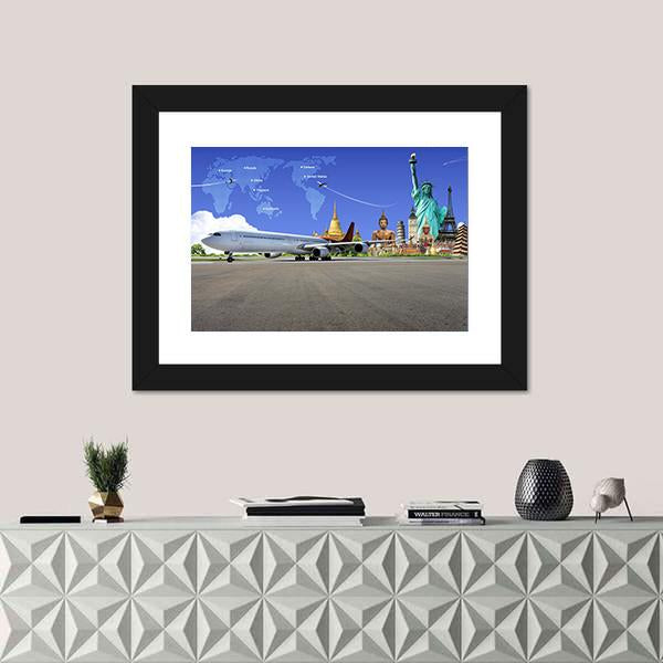 Travel The World Canvas Wall Art-1 Piece-Framed Print-20" x 16"-Tiaracle