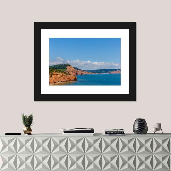 Travelling At Jurassic Coast Seaside Canvas Wall Art-1 Piece-Framed Print-20" x 16"-Tiaracle