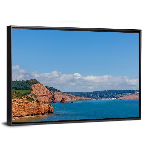 Travelling At Jurassic Coast Seaside Canvas Wall Art-3 Horizontal-Gallery Wrap-25" x 16"-Tiaracle