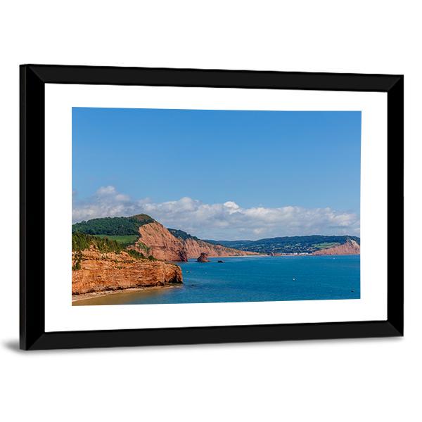Travelling At Jurassic Coast Seaside Canvas Wall Art-3 Horizontal-Gallery Wrap-25" x 16"-Tiaracle