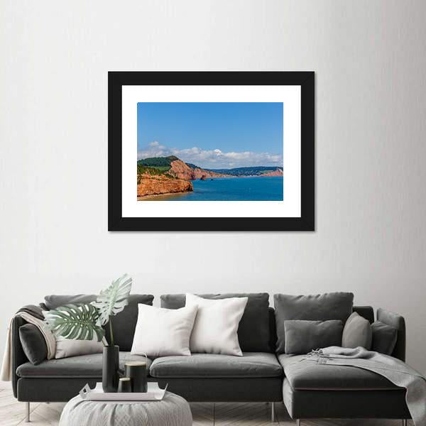 Travelling At Jurassic Coast Seaside Canvas Wall Art-3 Horizontal-Gallery Wrap-25" x 16"-Tiaracle