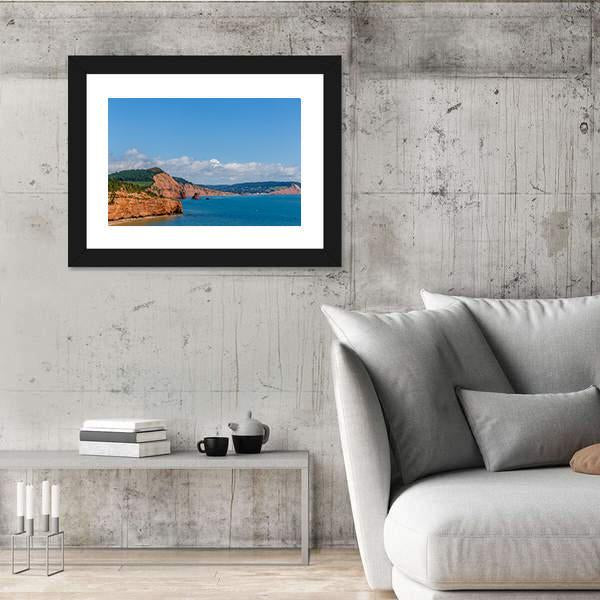 Travelling At Jurassic Coast Seaside Canvas Wall Art-3 Horizontal-Gallery Wrap-25" x 16"-Tiaracle