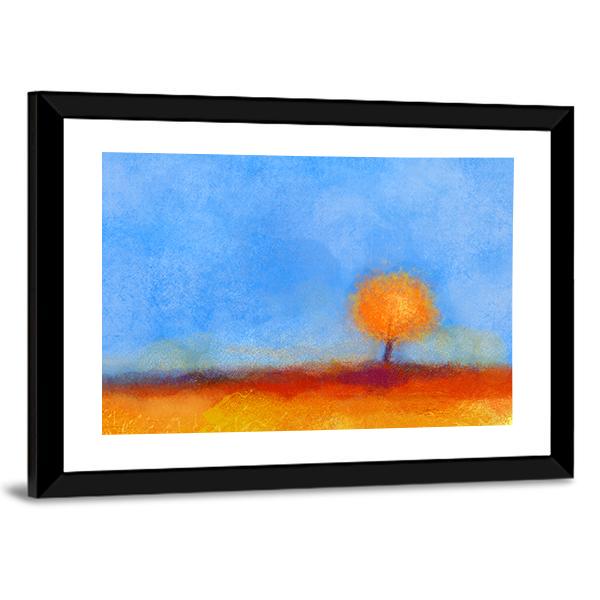 Tree And Field Oil Painting Canvas Wall Art-3 Horizontal-Gallery Wrap-25" x 16"-Tiaracle
