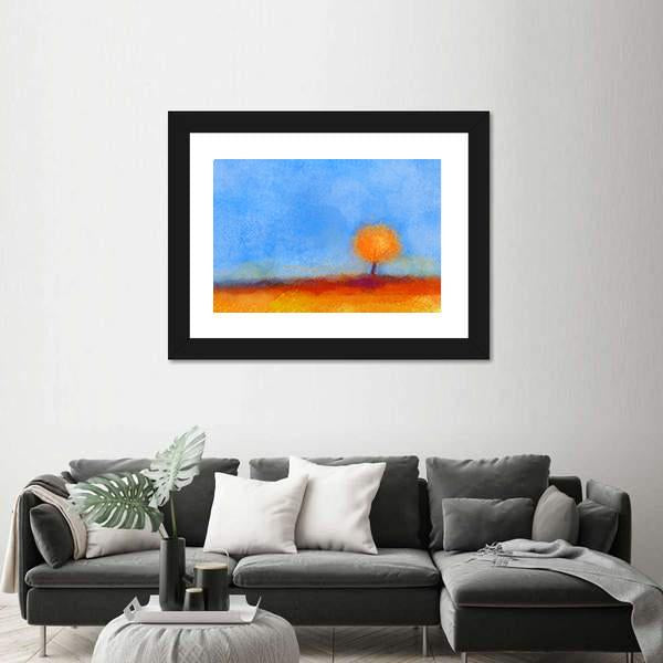 Tree And Field Oil Painting Canvas Wall Art-3 Horizontal-Gallery Wrap-25" x 16"-Tiaracle