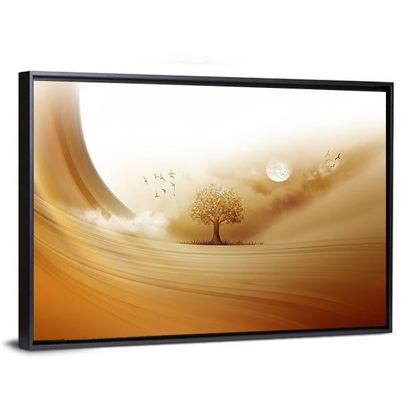 Tree In The Desert Canvas Wall Art-3 Horizontal-Gallery Wrap-25" x 16"-Tiaracle
