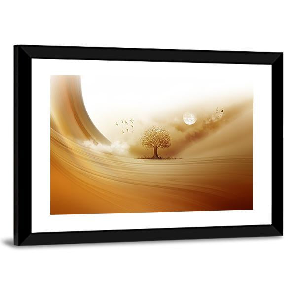Tree In The Desert Canvas Wall Art-3 Horizontal-Gallery Wrap-25" x 16"-Tiaracle