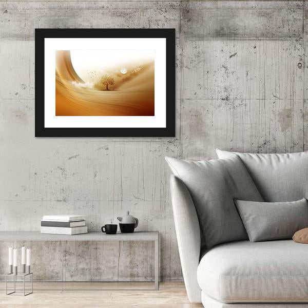 Tree In The Desert Canvas Wall Art-3 Horizontal-Gallery Wrap-25" x 16"-Tiaracle