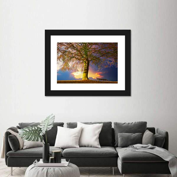Tree In The Park Canvas Wall Art-5 Horizontal-Gallery Wrap-22" x 12"-Tiaracle