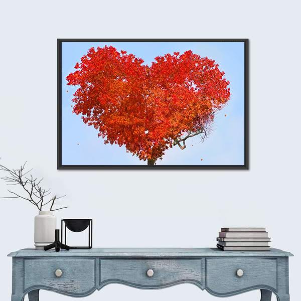 Tree Of Love Canvas Wall Art-1 Piece-Floating Frame-24" x 16"-Tiaracle