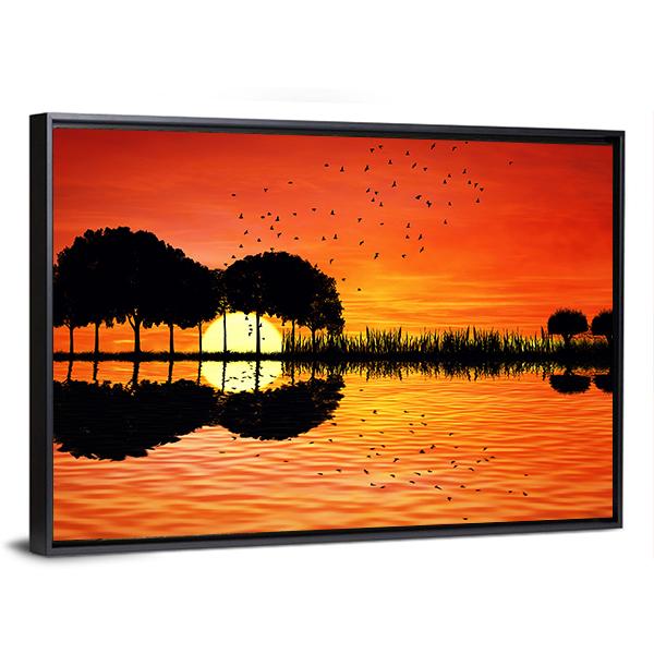 Trees Arranged In A Shape Of A Guitar Canvas Wall Art-3 Horizontal-Gallery Wrap-25" x 16"-Tiaracle