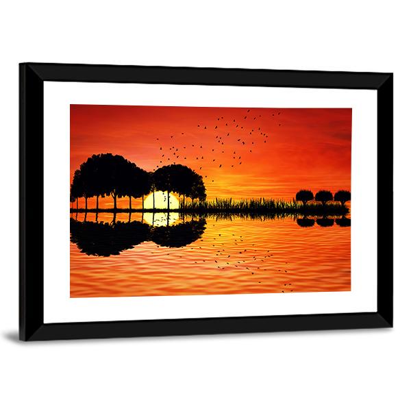 Trees Arranged In A Shape Of A Guitar Canvas Wall Art-3 Horizontal-Gallery Wrap-25" x 16"-Tiaracle