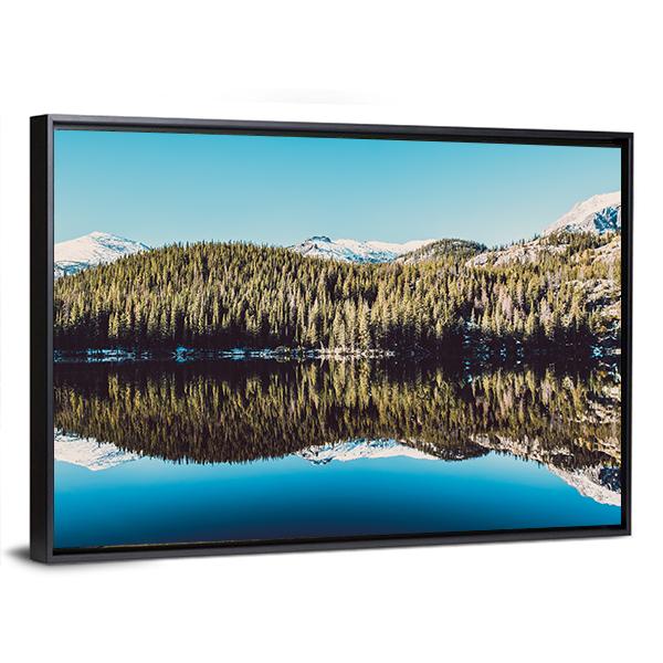 Trees Reflection In Bear Lake Canvas Wall Art-3 Horizontal-Gallery Wrap-25" x 16"-Tiaracle