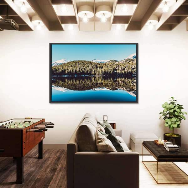 Trees Reflection In Bear Lake Canvas Wall Art-3 Horizontal-Gallery Wrap-25" x 16"-Tiaracle