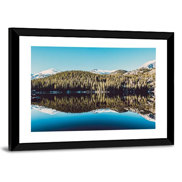 Trees Reflection In Bear Lake Canvas Wall Art-3 Horizontal-Gallery Wrap-25" x 16"-Tiaracle