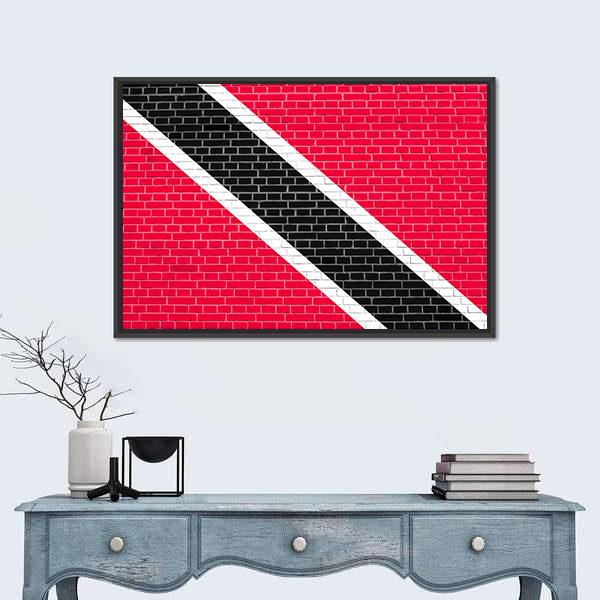 Trinidadian And Tobagonian National Official Flag Canvas Wall Art-1 Piece-Floating Frame-36" x 24"-Tiaracle