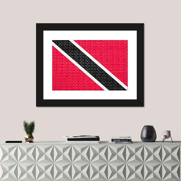 Trinidadian And Tobagonian National Official Flag Canvas Wall Art-1 Piece-Framed Print-42" x 14"-Tiaracle