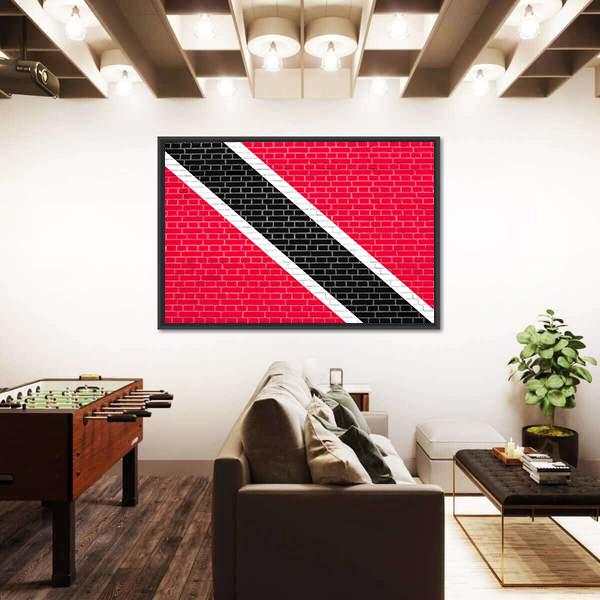 Trinidadian And Tobagonian National Official Flag Canvas Wall Art-5 Horizontal-Gallery Wrap-22" x 12"-Tiaracle