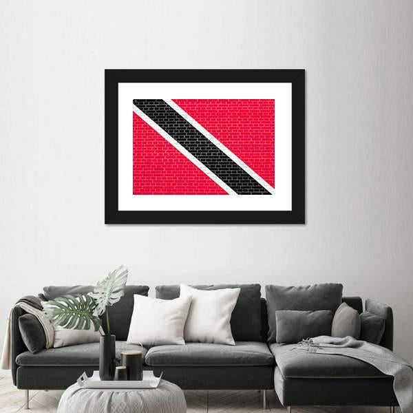 Trinidadian And Tobagonian National Official Flag Canvas Wall Art-5 Horizontal-Gallery Wrap-22" x 12"-Tiaracle