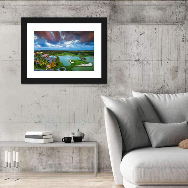 Tropical Golf Course In Dominican Republic Canvas Wall Art-5 Horizontal-Gallery Wrap-22" x 12"-Tiaracle
