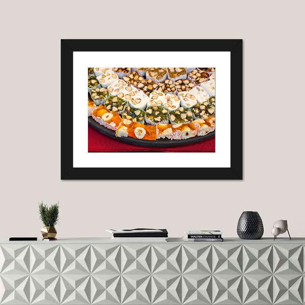 Turkish Delight Sweets Canvas Wall Art-1 Piece-Framed Print-20" x 16"-Tiaracle