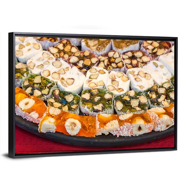 Turkish Delight Sweets Canvas Wall Art-3 Horizontal-Gallery Wrap-25" x 16"-Tiaracle