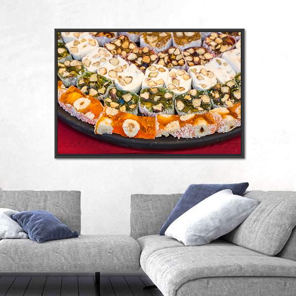 Turkish Delight Sweets Canvas Wall Art-3 Horizontal-Gallery Wrap-25" x 16"-Tiaracle