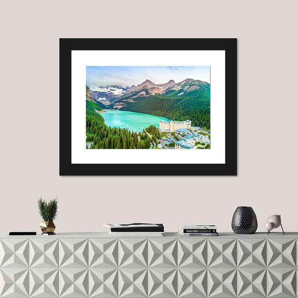 Turquoise Louise Lake Canvas Wall Art-1 Piece-Framed Print-42" x 14"-Tiaracle
