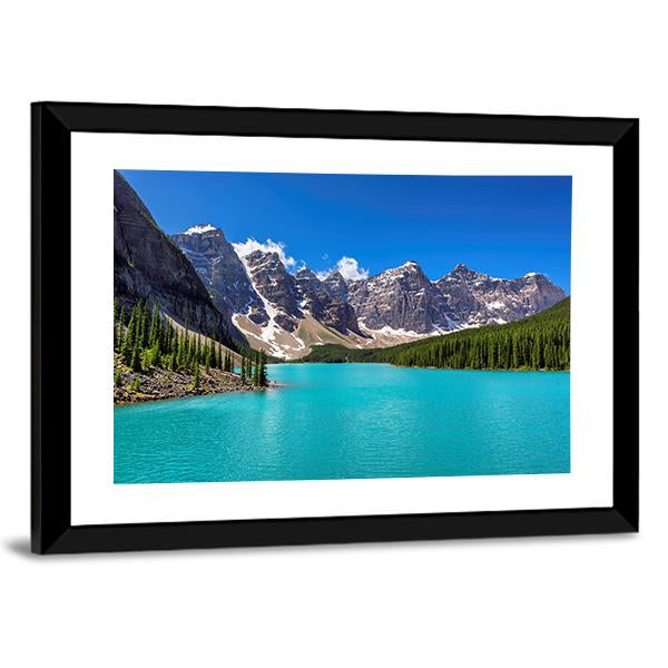 Turquoise Water Of Moraine Lake Canvas Wall Art-5 Horizontal-Gallery Wrap-22" x 12"-Tiaracle
