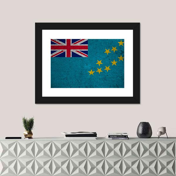 Tuvalu Flag Canvas Wall Art-1 Piece-Framed Print-42" x 14"-Tiaracle