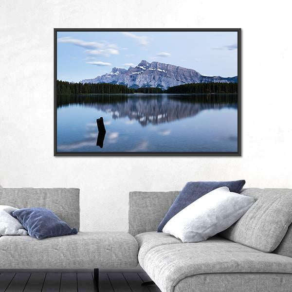 Two Jack Lake Canvas Wall Art-3 Horizontal-Gallery Wrap-25" x 16"-Tiaracle