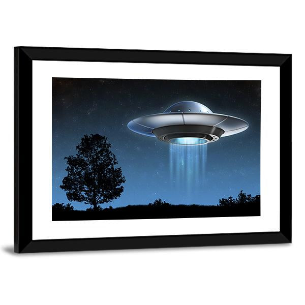 UFO Landing On Earth Canvas Wall Art-5 Horizontal-Gallery Wrap-22" x 12"-Tiaracle