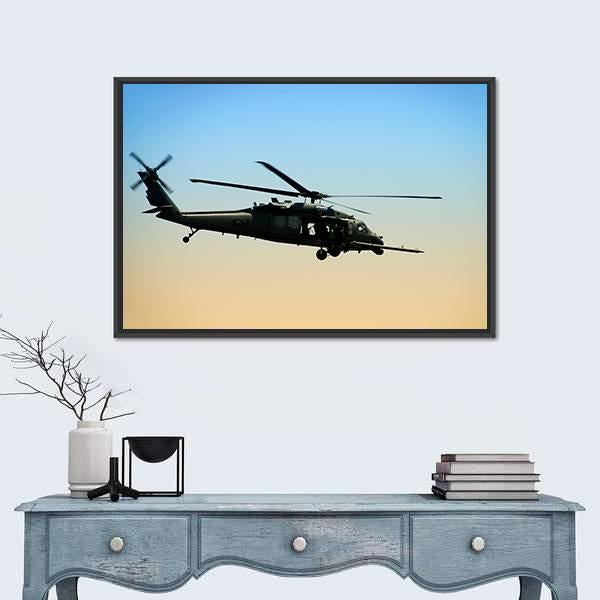 US Army Helicopter Canvas Wall Art-1 Piece-Floating Frame-24" x 16"-Tiaracle