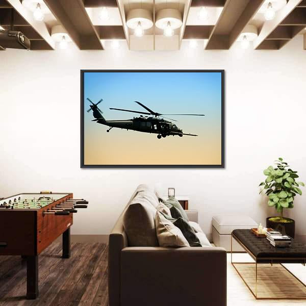 US Army Helicopter Canvas Wall Art-5 Horizontal-Gallery Wrap-22" x 12"-Tiaracle
