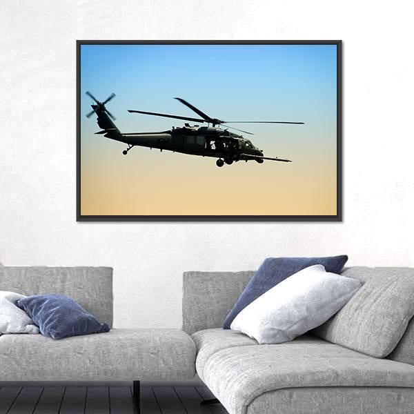US Army Helicopter Canvas Wall Art-5 Horizontal-Gallery Wrap-22" x 12"-Tiaracle