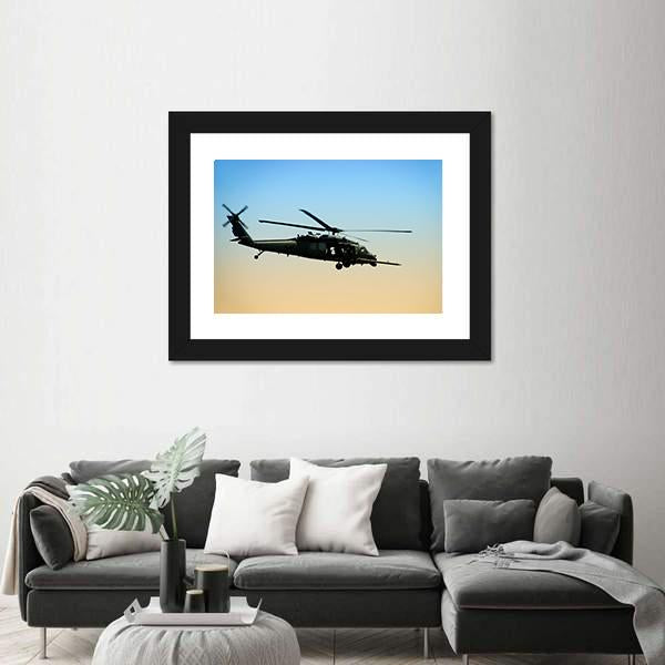US Army Helicopter Canvas Wall Art-5 Horizontal-Gallery Wrap-22" x 12"-Tiaracle