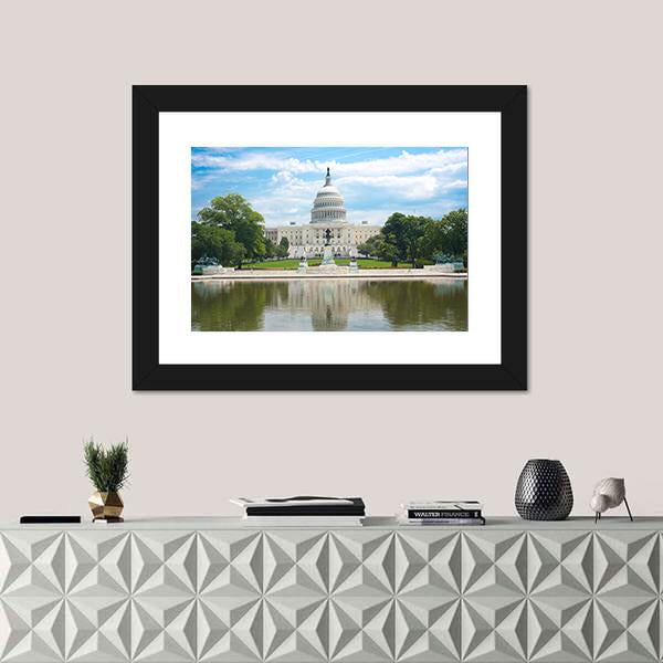 US Capitol In Washington Canvas Wall Art-1 Piece-Framed Print-30" x 20"-Tiaracle