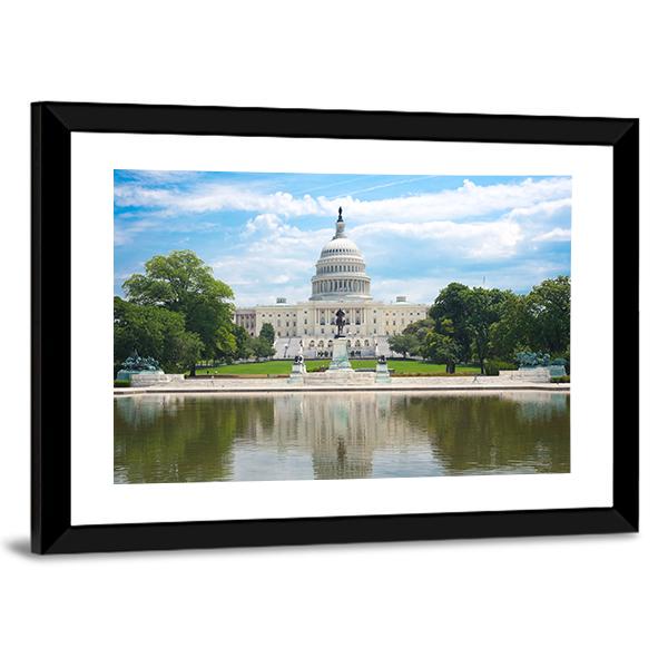 US Capitol In Washington Canvas Wall Art-5 Horizontal-Gallery Wrap-22" x 12"-Tiaracle