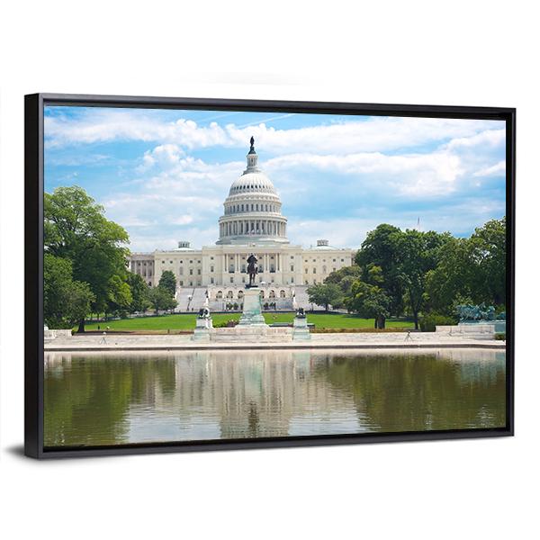 US Capitol In Washington Canvas Wall Art-5 Horizontal-Gallery Wrap-22" x 12"-Tiaracle