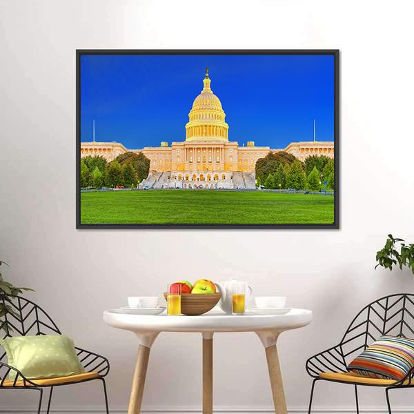 US Congress Building Canvas Wall Art-5 Horizontal-Gallery Wrap-22" x 12"-Tiaracle