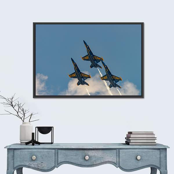 U.S.NAVY Blue Angles Canvas Wall Art-1 Piece-Floating Frame-36" x 24"-Tiaracle