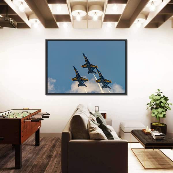 U.S.NAVY Blue Angles Canvas Wall Art-5 Horizontal-Gallery Wrap-22" x 12"-Tiaracle