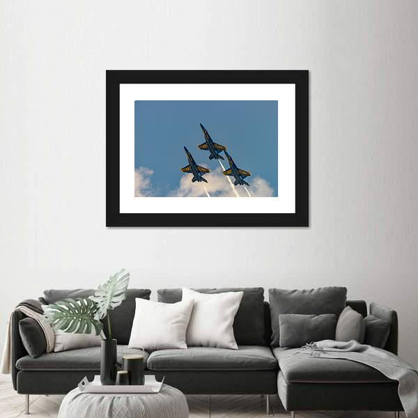 U.S.NAVY Blue Angles Canvas Wall Art-5 Horizontal-Gallery Wrap-22" x 12"-Tiaracle