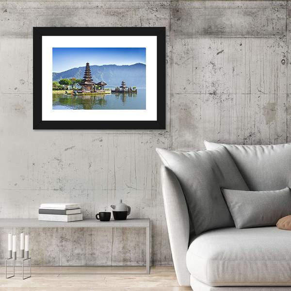 Ulun Danu Temple And Beratan Lake Canvas Wall Art-5 Horizontal-Gallery Wrap-22" x 12"-Tiaracle
